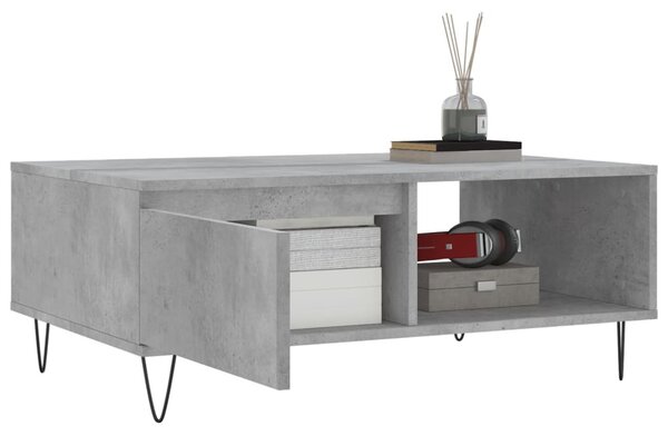 Betonszürke szerelt fa dohányzóasztal 90 x 60 x 35 cm