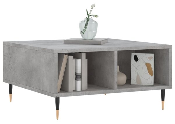 Betonszürke szerelt fa dohányzóasztal 60 x 60 x 30 cm