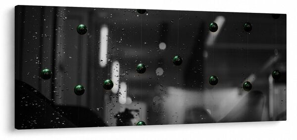 Absztrakt kép - zöld golyó (120x50 cm)