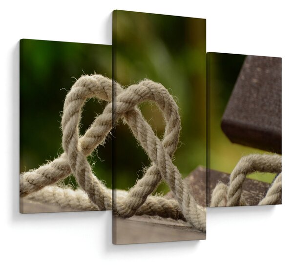Szív kötélből képe (90x60 cm)