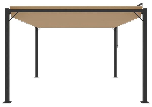 Tópszínű szövet és alumínium pavilon lamellás tetővel 3 x 4 m