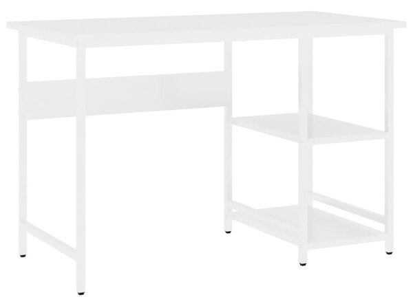 Fehér MDF és fém számítógépasztal 105 x 50 x 72 cm