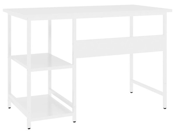 Fehér MDF és fém számítógépasztal 105 x 50 x 72 cm