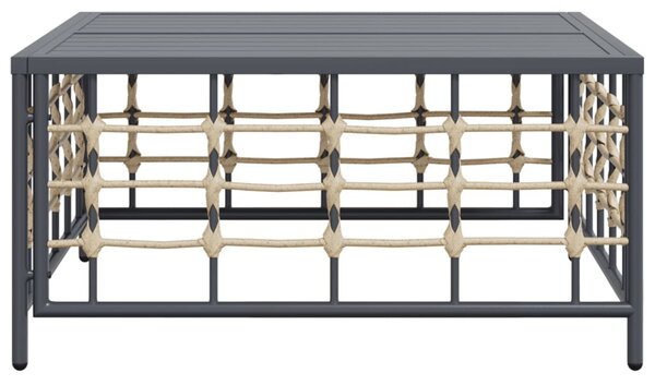 Antracitszürke polyrattan kerti asztal 70 x 70 x 34 cm