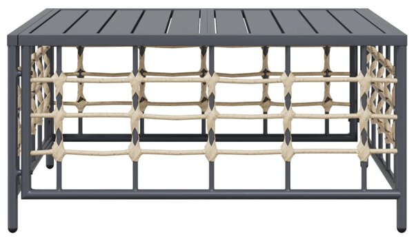 Antracitszürke polyrattan kerti asztal 70 x 70 x 34 cm