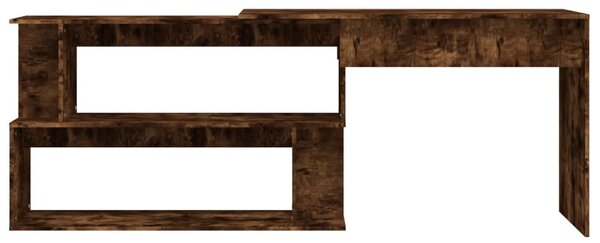 Füstös tölgy színű szerelt fa sarokasztal 200 x 50 x 76 cm