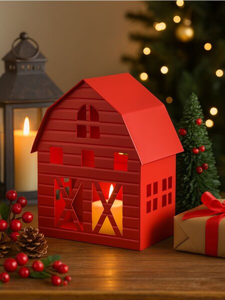 Sinsay - Ház alakú gyertyatartó - piros