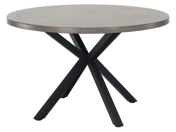 KONDELA Étkezőasztal, beton/fekete, átmérő 120 cm, MEDOR