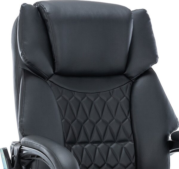 Vezetői irodai szék Thrive Premium Quality, masszázs mechanizmus, fűtött háttámla, fekete műbőr