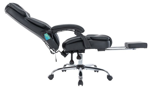 Vezetői irodai szék Thrive Premium Quality, masszázs mechanizmus, fűtött háttámla, fekete műbőr