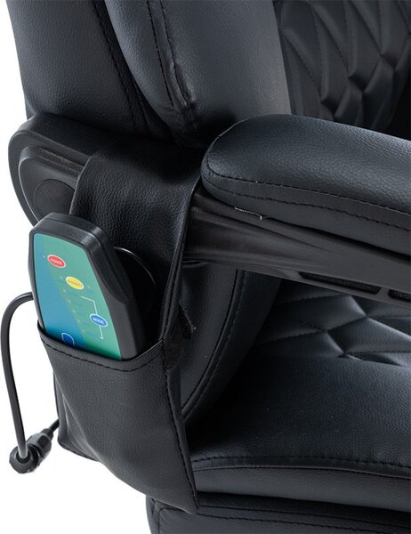 Vezetői irodai szék Thrive Premium Quality, masszázs mechanizmus, fűtött háttámla, fekete műbőr