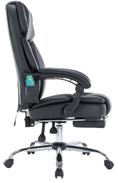 Vezetői irodai szék Thrive Premium Quality, masszázs mechanizmus, fűtött háttámla, fekete műbőr