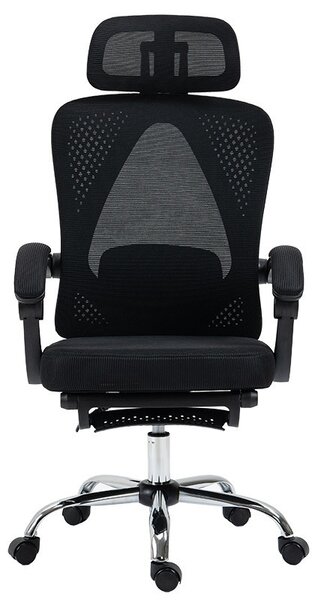 Vezetői irodai szék lábtartóval, Titan Premium Quality, prémium textil-fekete háló