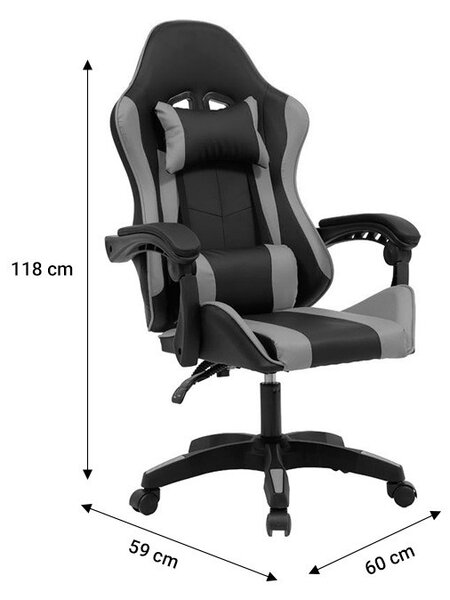 Gaming szék William, fekete-piros műbőr