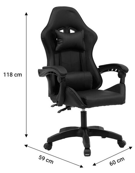 Gaming szék William, fekete műbőr
