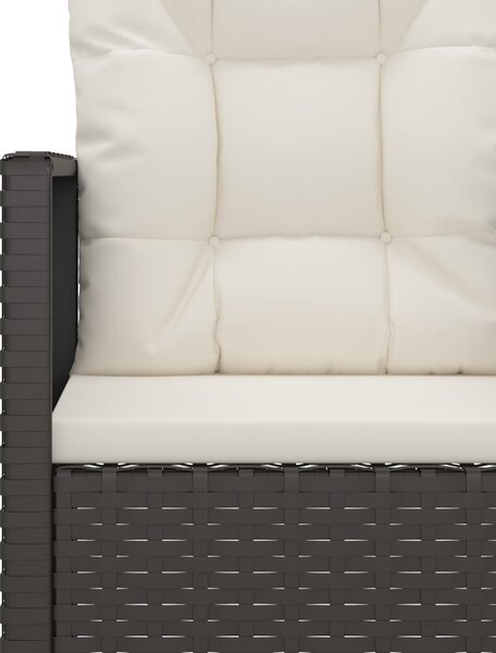 Fekete polyrattan kerti fotel párnákkal