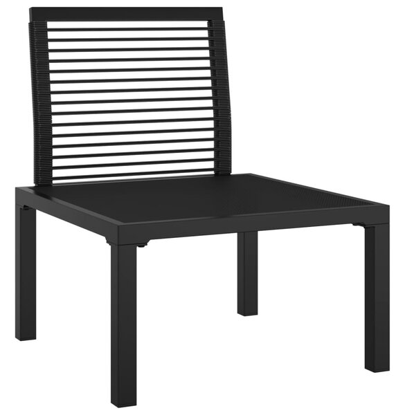 Fekete-szürke polyrattan kerti szék párnákkal
