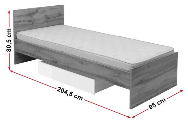 Egyszemélyes ágy 90 cm Zella LOZ/90