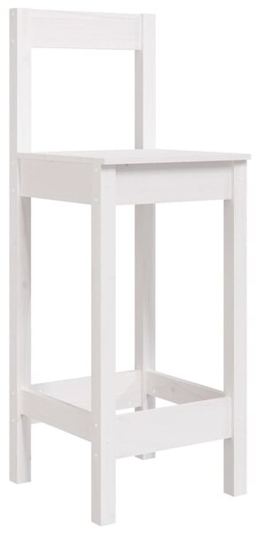 2 db fehér tömör fenyőfa bárszék 40 x 41,5 x 112 cm