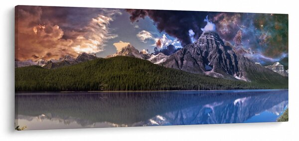 A tó és a hegyek képe (120x50 cm)