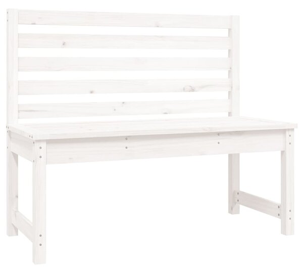Fehér tömör fenyőfa kerti pad 109 cm