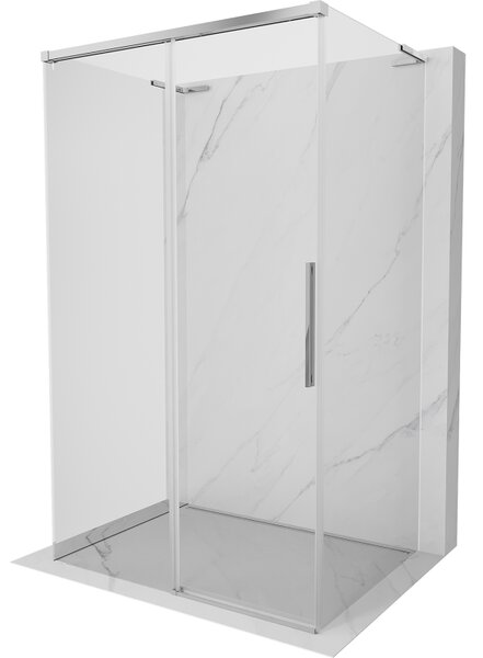 Mexen Rox-3SL, 3-falú zuhanykabin 120 x 95 cm, átlátszó üveg, króm profil, 8C2L-120-095-01-00-3S