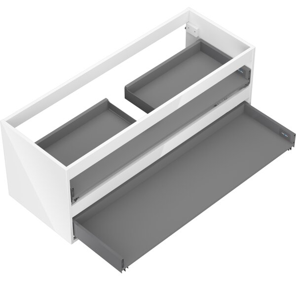 Mexen Box-A, fali szekrény 120 cm, 2 fiók, fényes fehér, 91AX0-1200-470-2-00