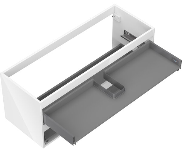 Mexen Box-A, fali szekrény 120 cm, 2 fiók, fényes fehér, 91AX0-1200-470-2-00