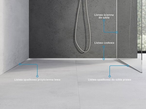 Mexen Line-B elülső zuhanytálca szegély 130 cm, inox - 181003130U