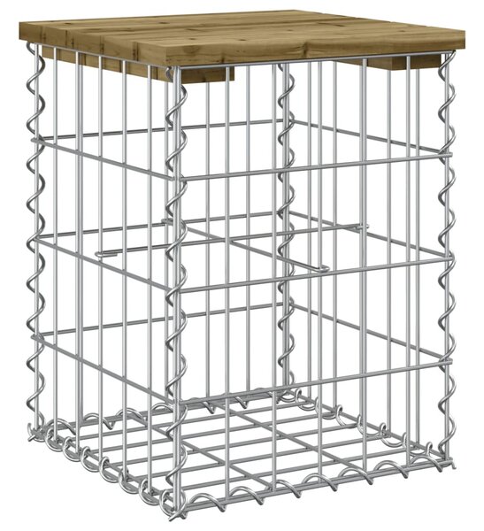 Impregnált fenyőfa gabion kerti pad 33 x 31 x 42 cm