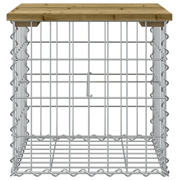 Impregnált fenyőfa gabion kerti pad 43 x 44 x 42 cm