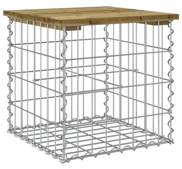 Impregnált fenyőfa gabion kerti pad 43 x 44 x 42 cm