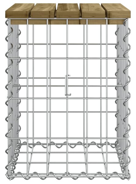 Impregnált fenyőfa gabion kerti pad 33 x 31 x 42 cm