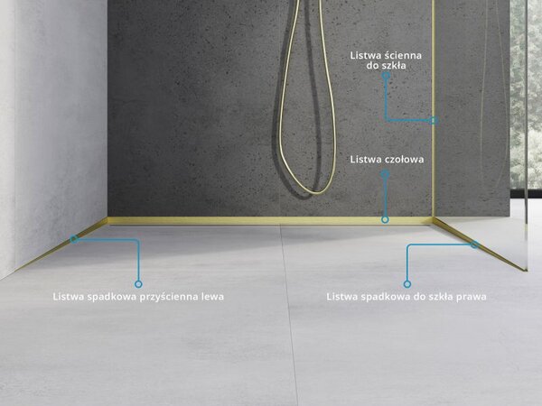 Mexen Line-B elülső zuhanytálca profil 130 cm, arany kefélt - 185503130U