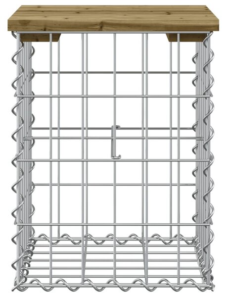 Impregnált fenyőfa gabion kerti pad 33 x 31 x 42 cm