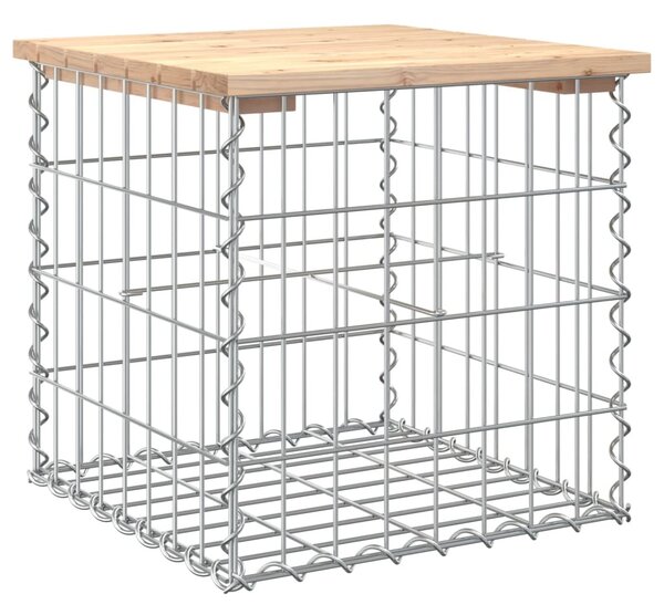 Tömör fenyőfa gabion kerti pad 43x44x42 cm