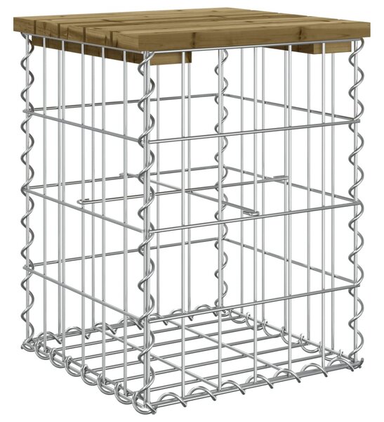Impregnált fenyőfa gabion kerti pad 33 x 31 x 42 cm