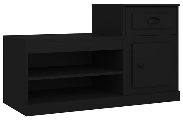 Fekete szerelt fa cipősszekrény 100x42x60 cm