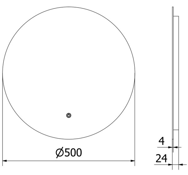Mexen Erg kerek LED háttérvilágítású fürdőszobai tükör 50cm 6000K páramentes fűtőbetét 9823-050-050-611-00