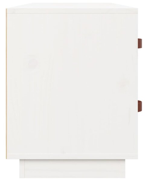 Fehér tömör fenyőfa cipőtároló pad 100 x 34 x 45 cm