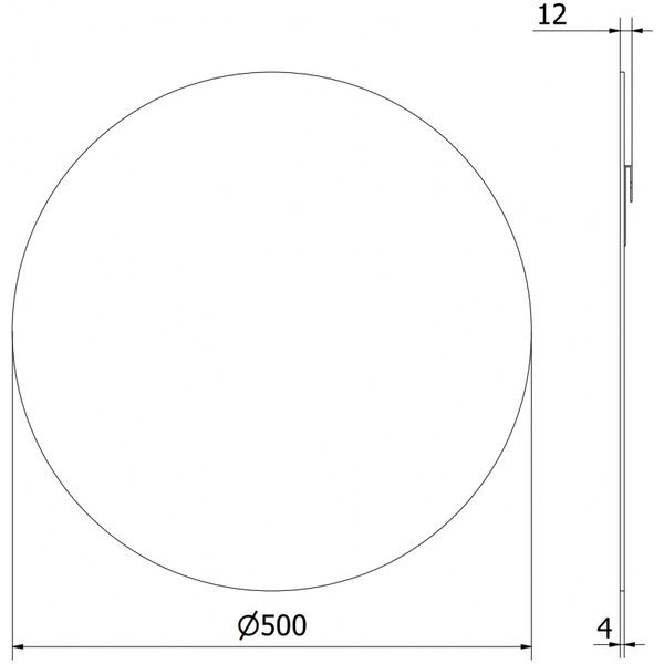 Mexen Alto, kerek fürdőszobai tükör 50 cm, 9853-050-050-000-00