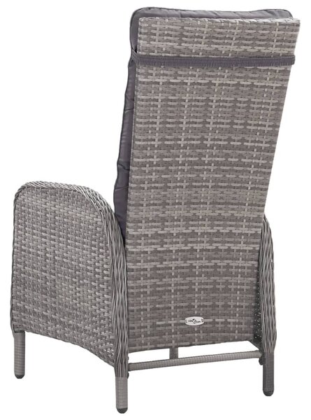 3 részes szürke polyrattan és üveg kerti bisztrószett