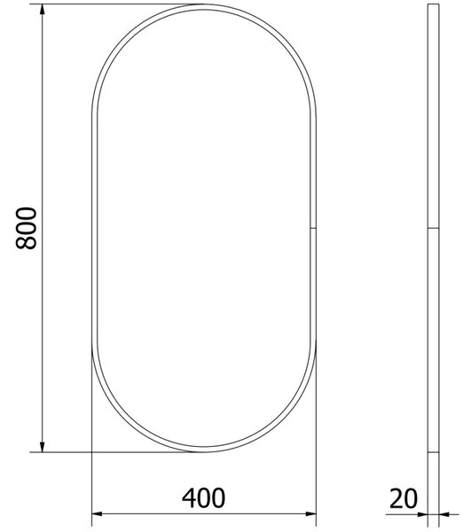 Mexen Loft ovális fürdőszobai tükör 80 x 40 cm, arany keret - 9851-080-040-000-50