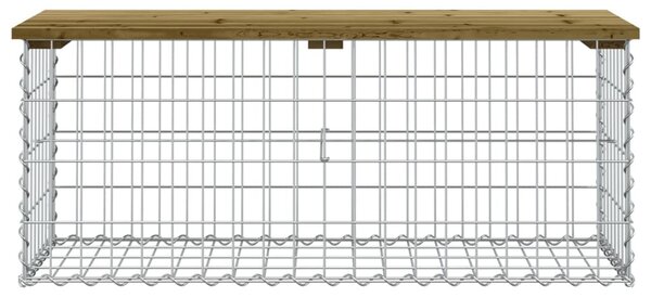 Impregnált fenyőfa gabion kerti pad 103 x 44 x 42 cm