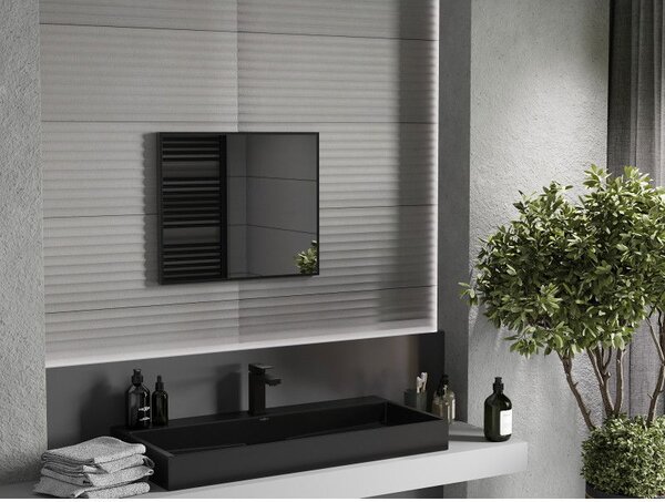 Mexen Loft téglalap alakú fürdőszobai tükör 60 x 50 cm, fekete keret - 9852-060-050-000-70