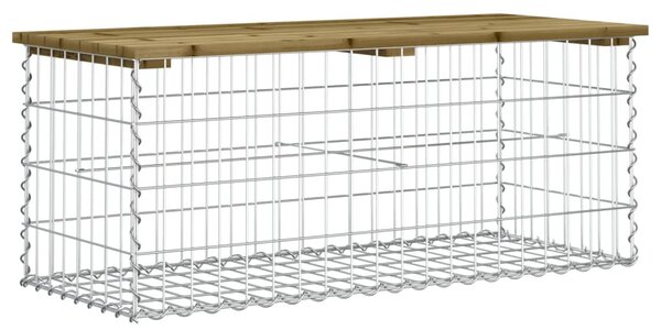 Impregnált fenyőfa gabion kerti pad 103 x 44 x 42 cm
