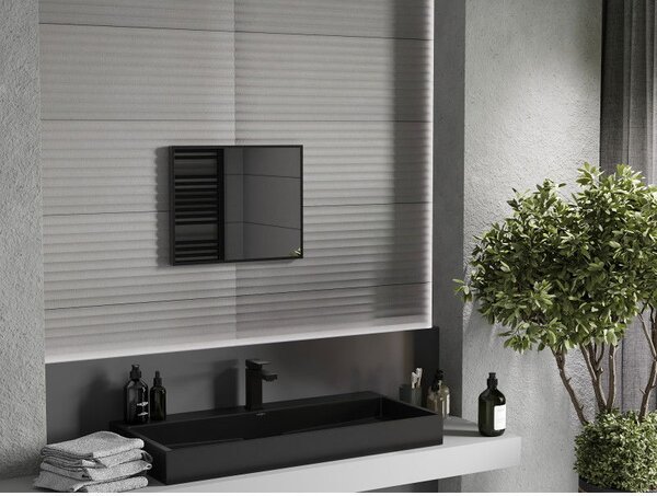 Mexen Loft téglalap alakú fürdőszobai tükör 50 x 40 cm, fekete keret - 9852-050-040-000-70