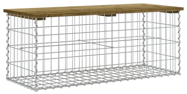 Impregnált fenyőfa gabion kerti pad 103 x 44 x 42 cm