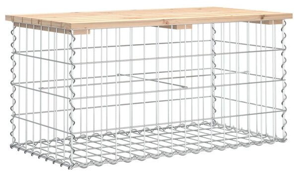 Tömör fenyőfa gabion kerti pad 83x44x42 cm