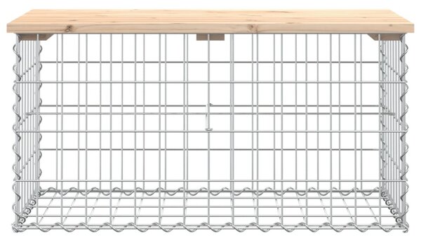 Tömör fenyőfa gabion kerti pad 83x44x42 cm